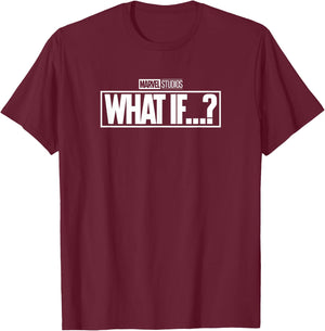 Marvel What If...? White Logo T-Shirt - T-Shirt | Maroon