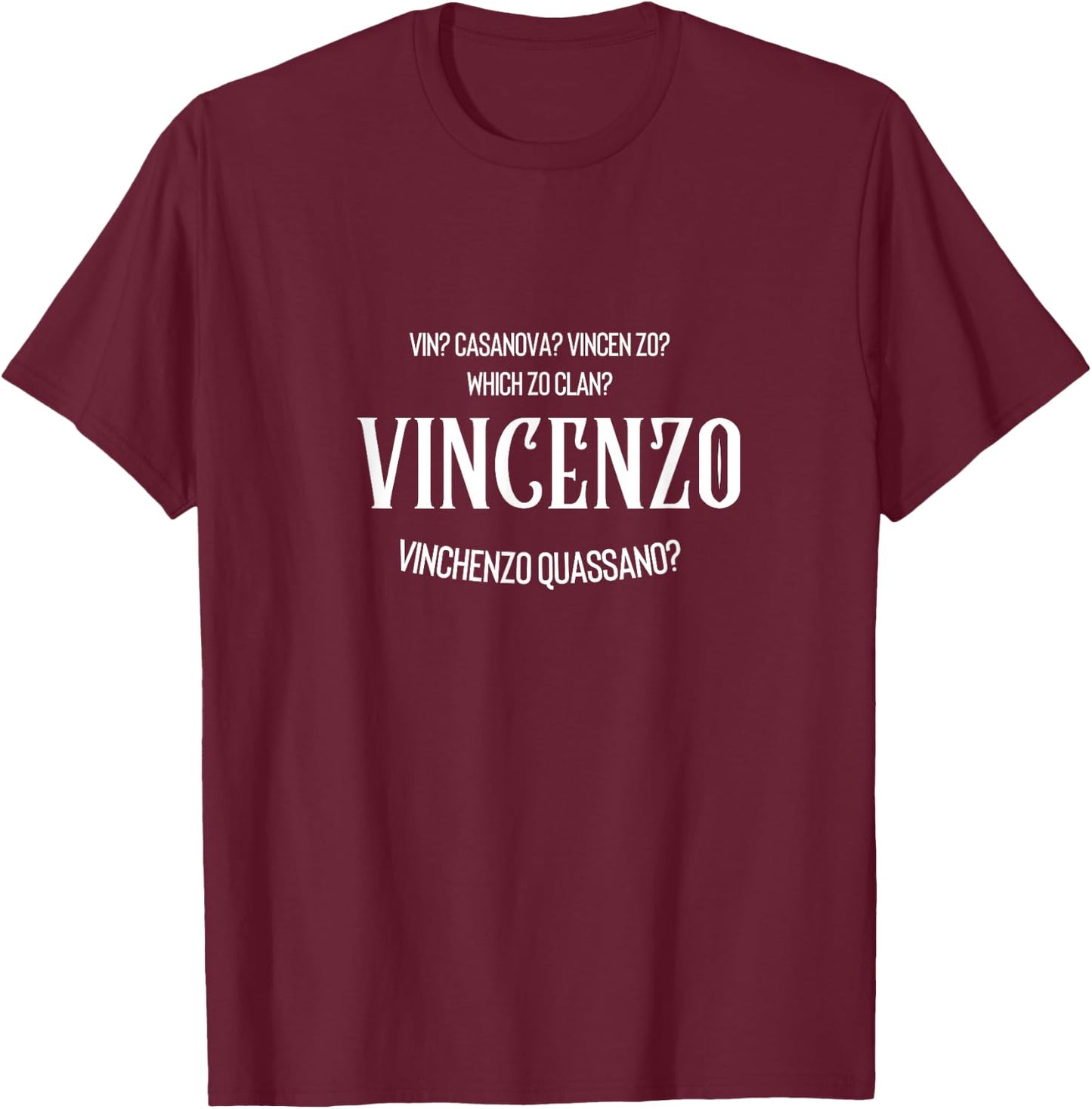 VincenzoTees Vincenzo - Korean Drama Inspired kdrama gift , Black, Small T-Shirt - T-Shirt | Maroon