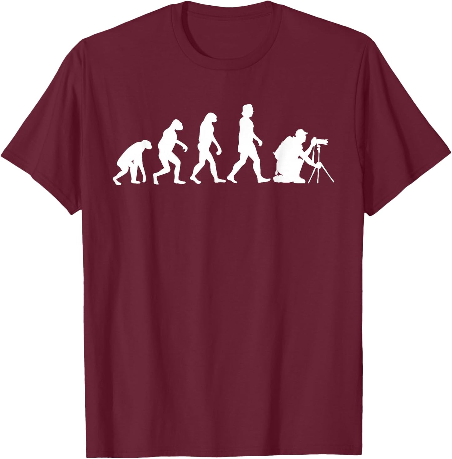 Fotograf Evolution Funny Photography Photo Photographer T-Shirt - T-Shirt | Maroon