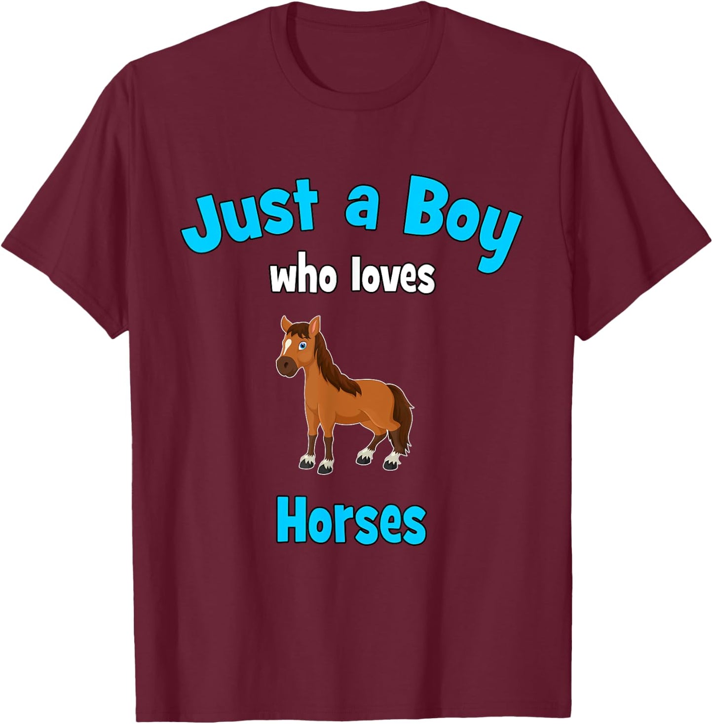 Horse Shirt for Boys | Children's Horse T-Shirt - T-Shirt | Maroon