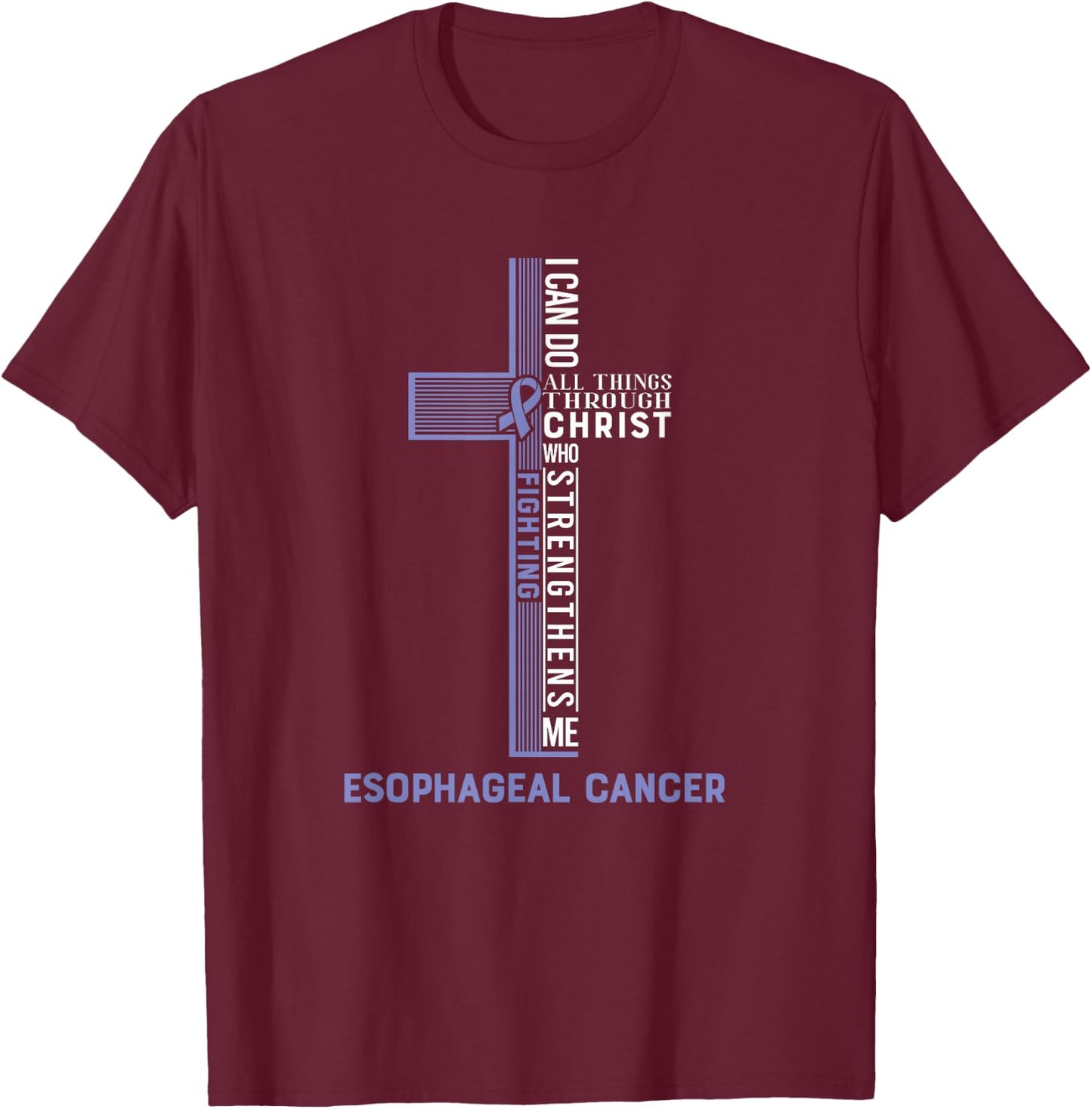 Esophageal Cancer Fight Cancer Ribbon T-Shirt - T-Shirt | Maroon