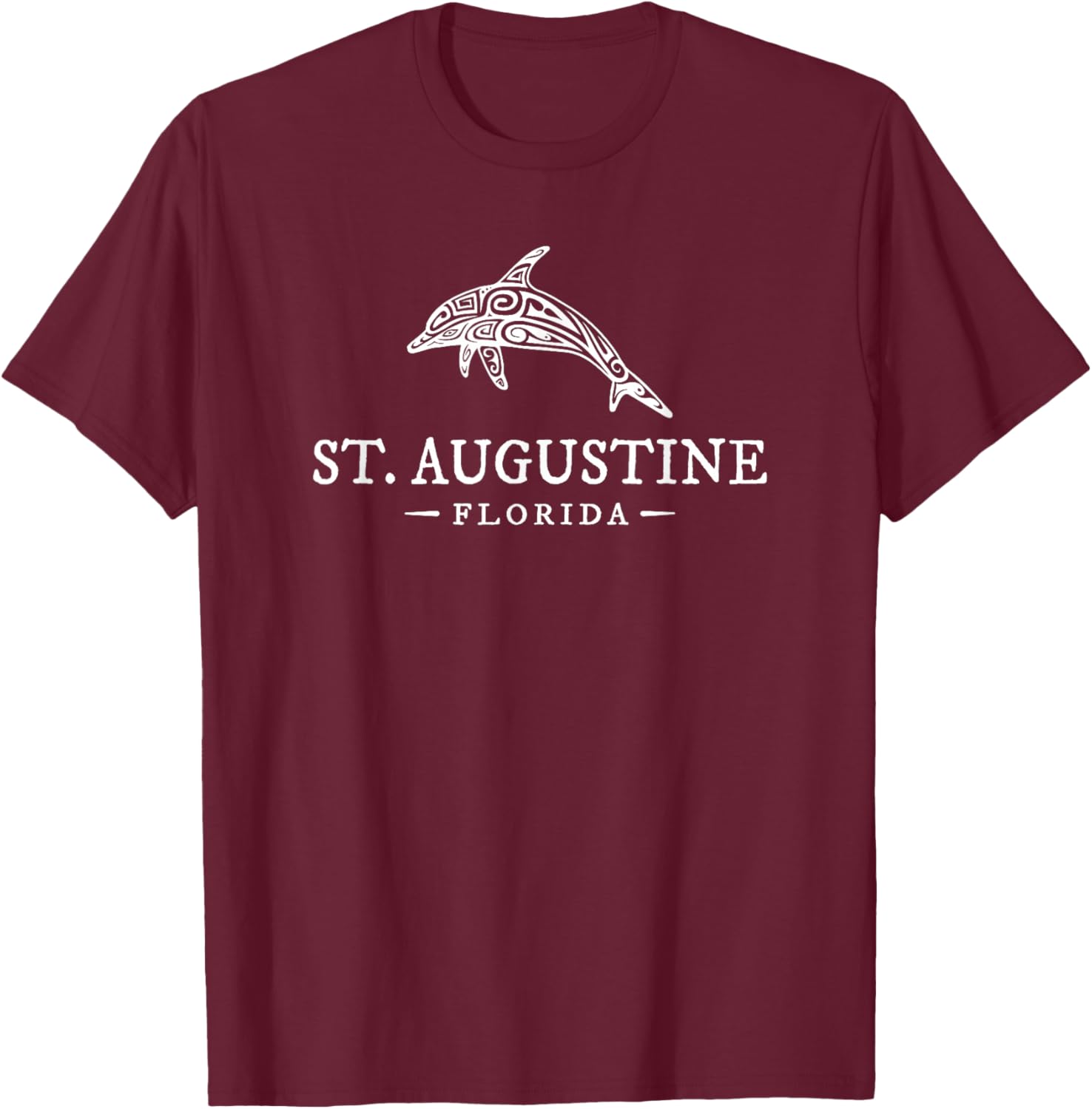 St. Augustine Florida Dolphin Vacation Souvenir Boys Girls T-Shirt - T-Shirt | Maroon