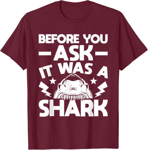 It Was A Shark - Handicap Wheelchair Amputee T-Shirt - T-Shirt | Maroon