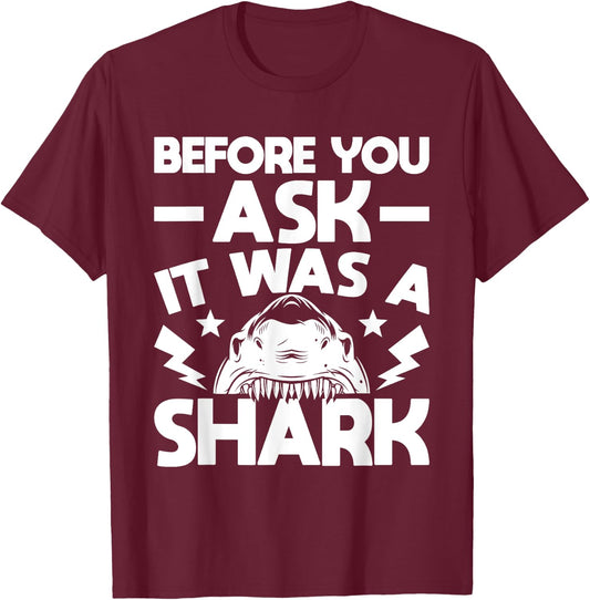 It Was A Shark - Handicap Wheelchair Amputee T-Shirt - T-Shirt | Maroon