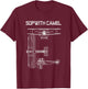 Sopwith Camel WW1 Plane Warbird Blueprint Schematics Diagram T-Shirt - T-Shirt | Maroon