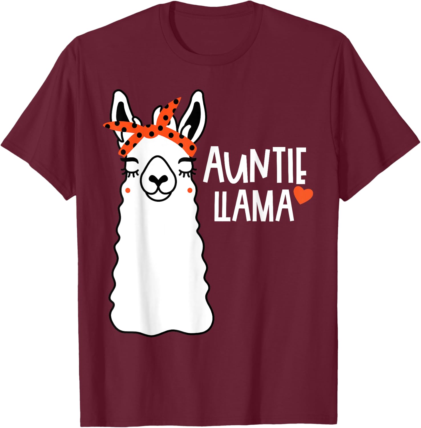 Cute Auntie Llama Funny Alpacas Llamas Lover Gift Aunt T-Shirt - T-Shirt | Maroon