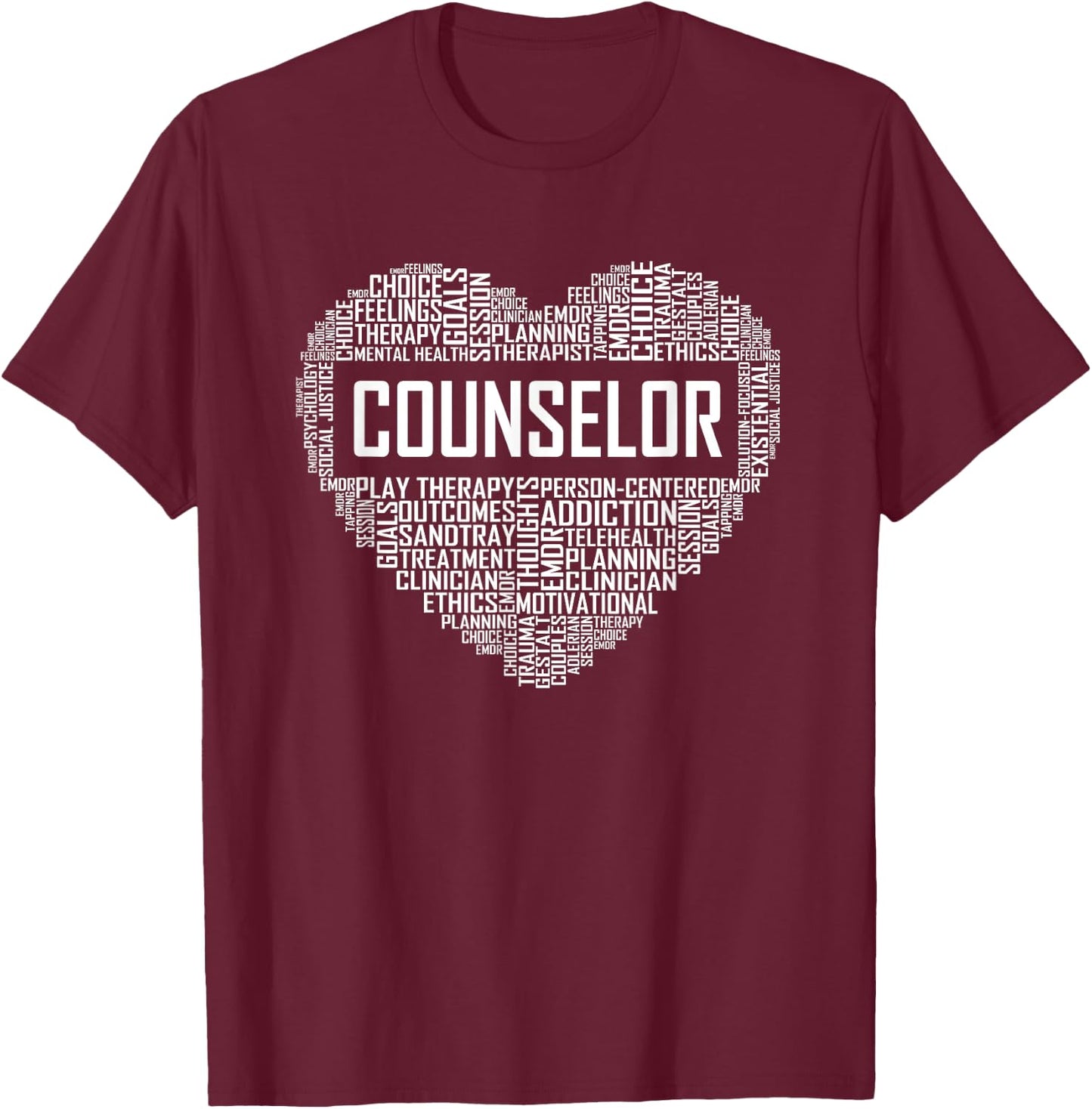 School Counselor Gift Heart Career Guidance Appreciation GIF T-Shirt - T-Shirt | Maroon