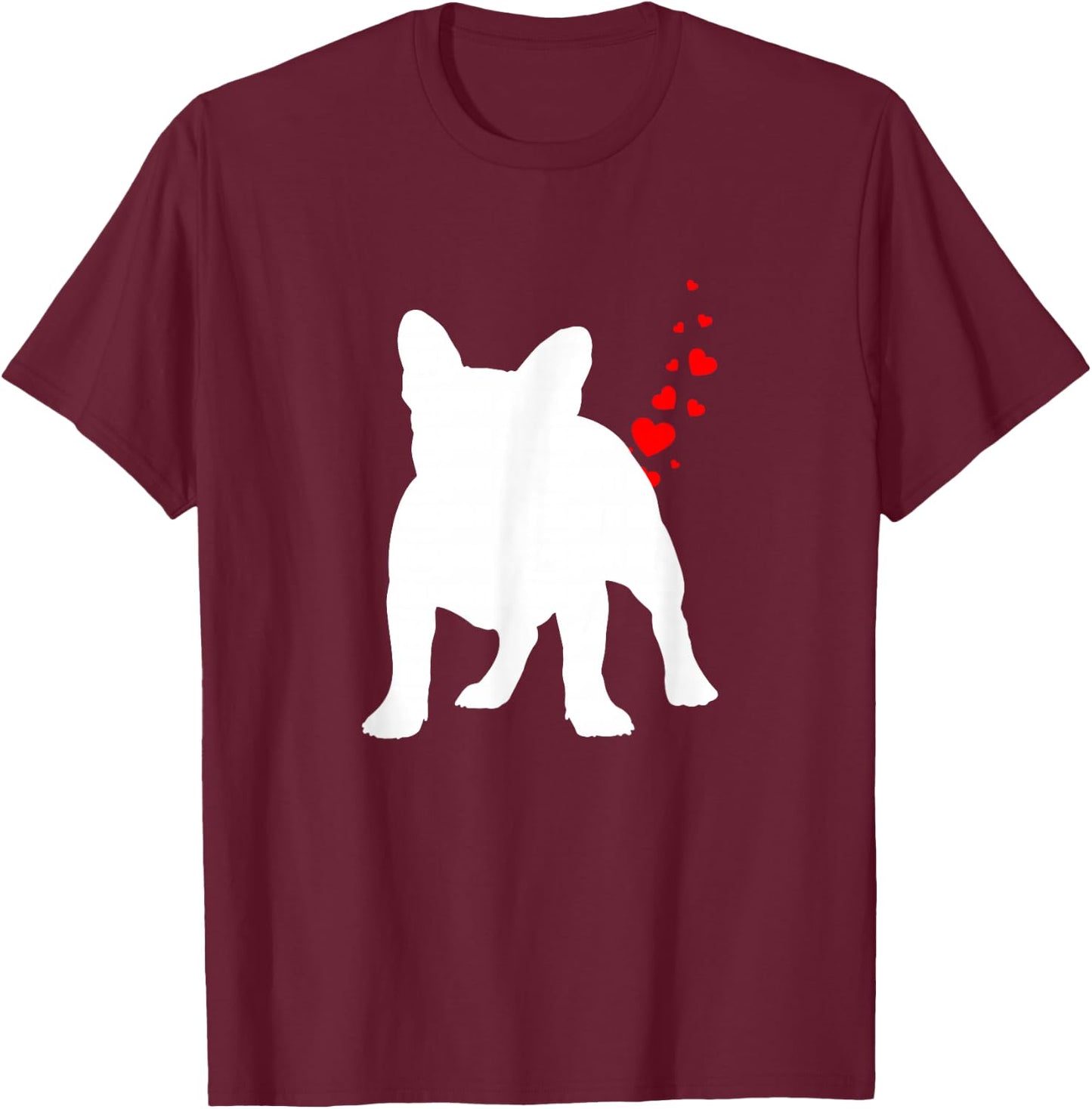 Valentines Day Frenchie Dog Owner Heart Dog Farts Gift Men Women Kids T-Shirt - T-Shirt | Maroon