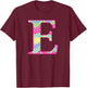 Girls Colorful Rainbow Polka Dot Monogram Initial Letter E T-Shirt - T-Shirt | Maroon