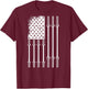 Barbell US Flag Weightlifting Patriotic Back Print Gym Women Kids Men T-Shirt - T-Shirt | Maroon
