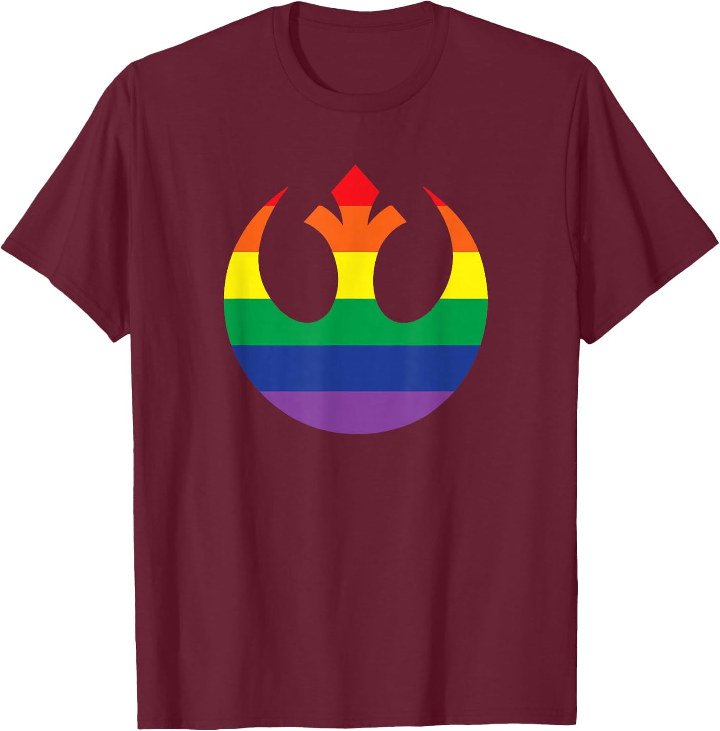 Star Wars Rebel Alliance Rainbow T-Shirt - T-Shirt | Maroon