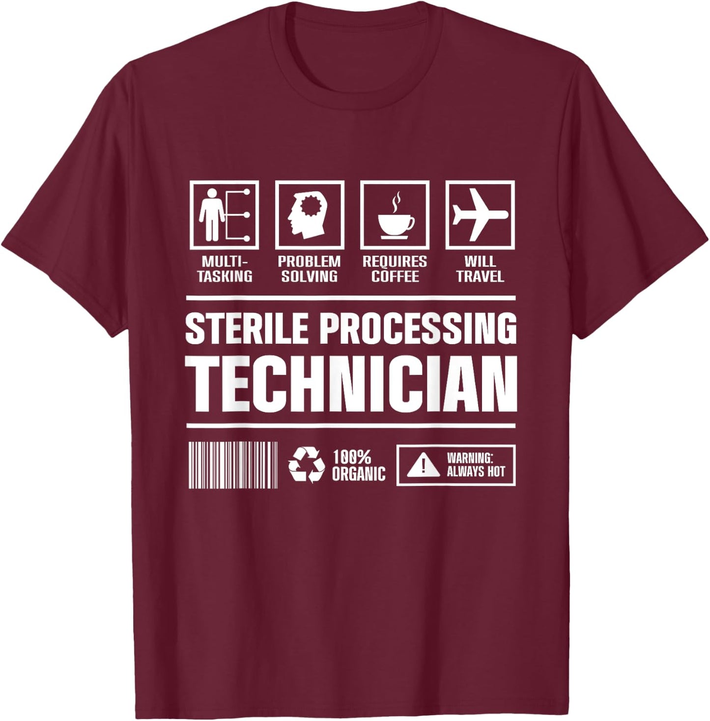 Sterile Processing Technician Solving Funny Tech T-Shirt - T-Shirt | Maroon