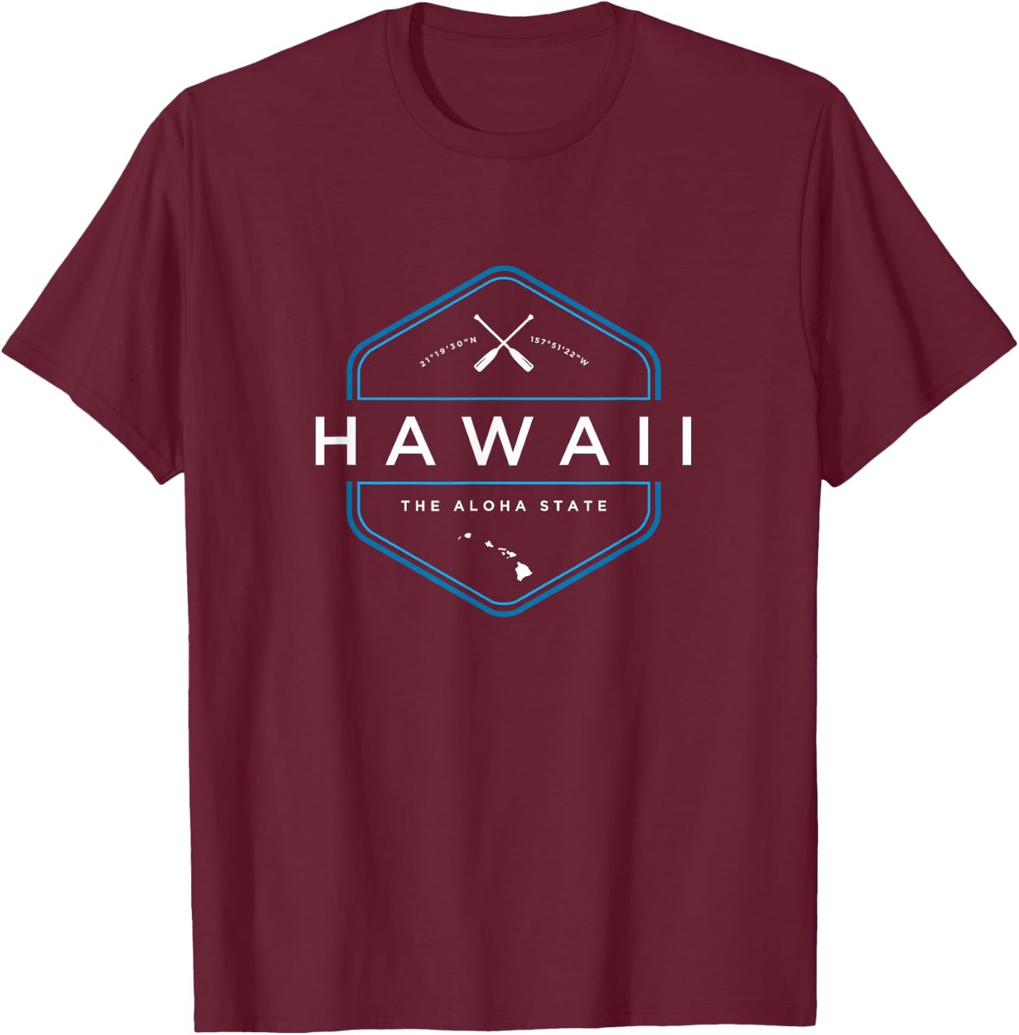 Hawaii Beach Graphic T-Shirt - T-Shirt | Maroon