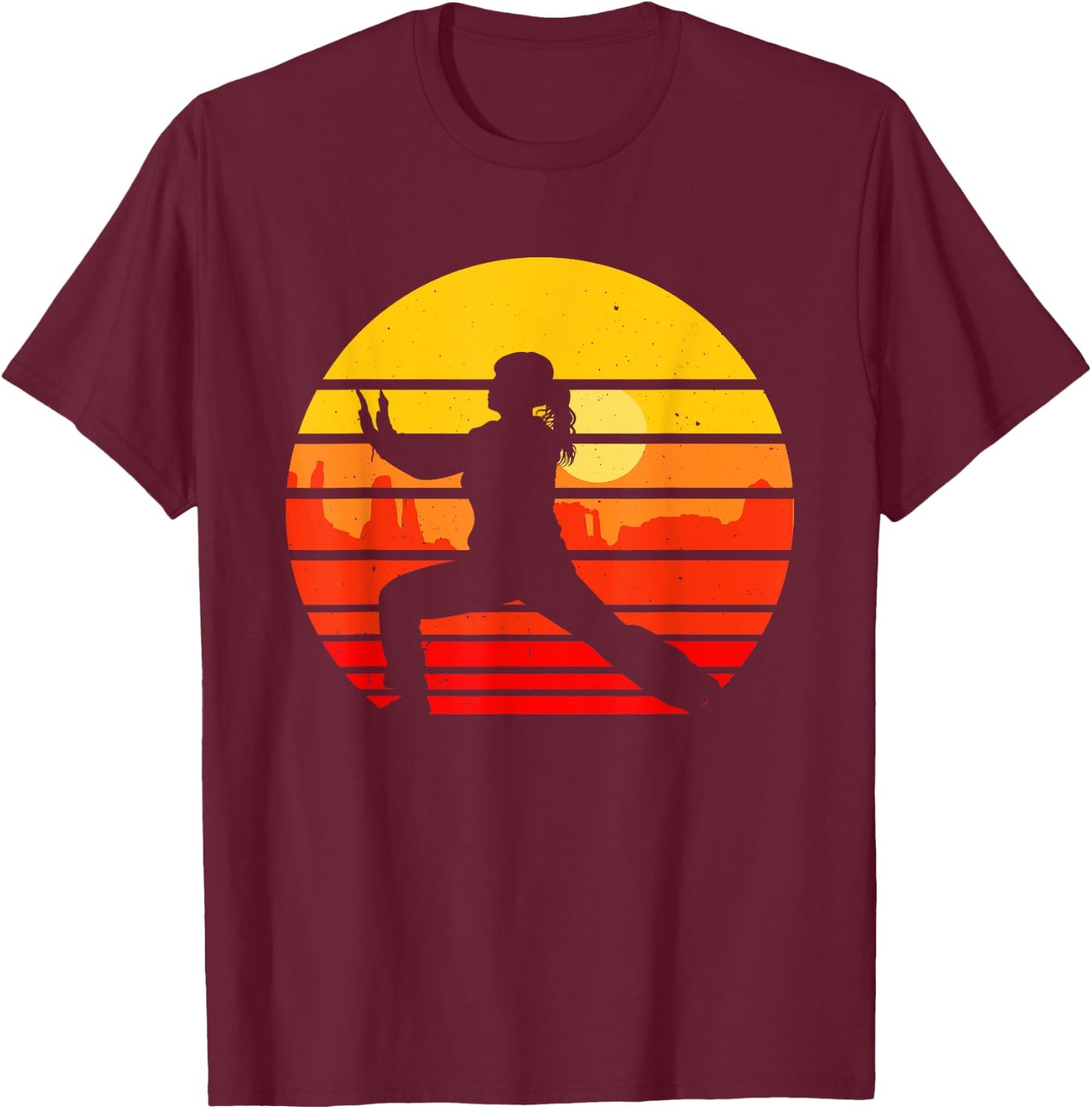 Vintage Tai Chi Martial Arts Fighter Retro Qi Gong T-Shirt - T-Shirt | Maroon
