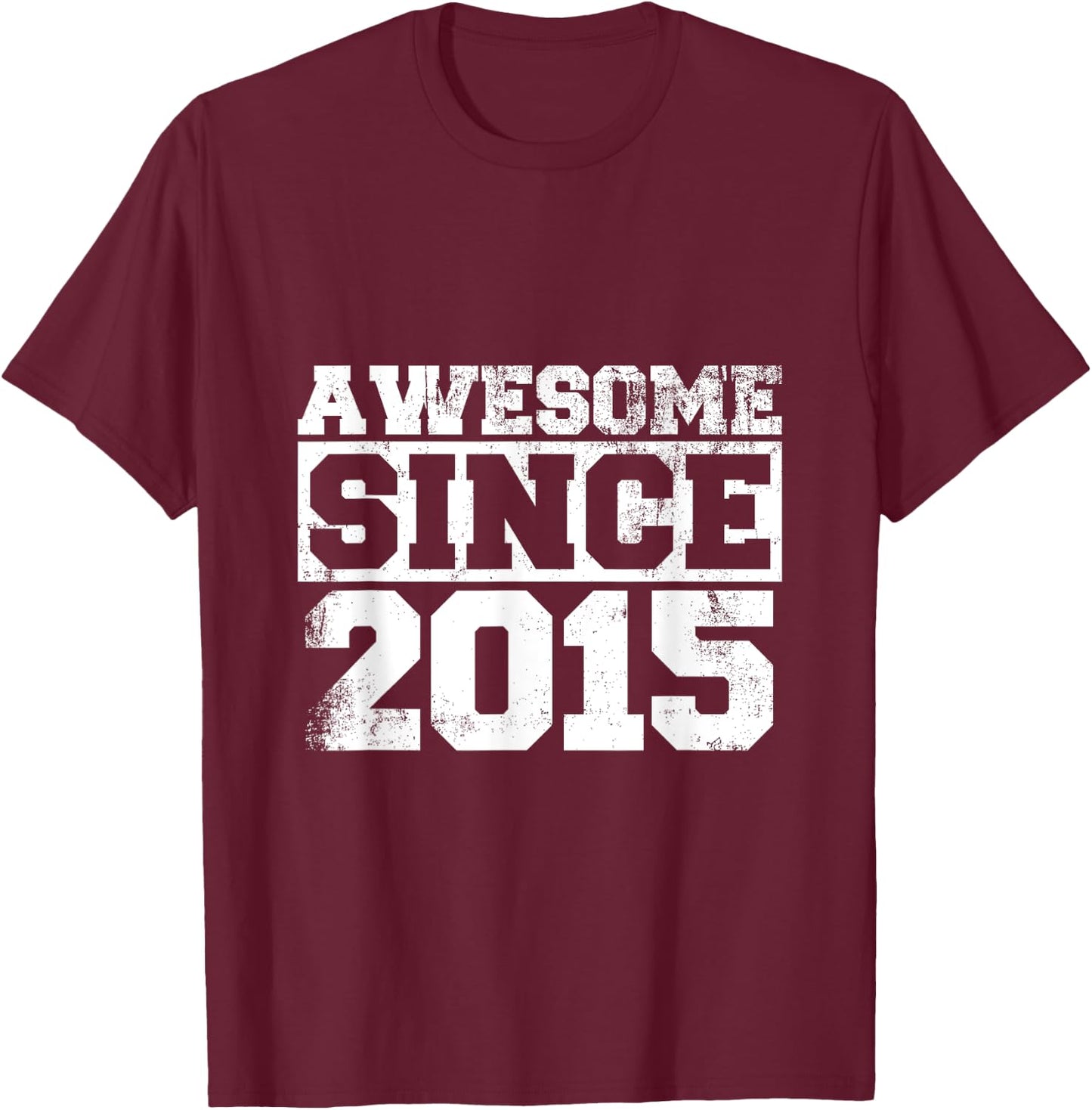 Kids Awesome since 2015 Vintage Style Born in 2015 Birthday T-Shirt - T-Shirt | Maroon