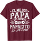 El Mejor Papa Del Mundo Camiseta En Espanol Padre Latino T-Shirt - T-Shirt | Maroon