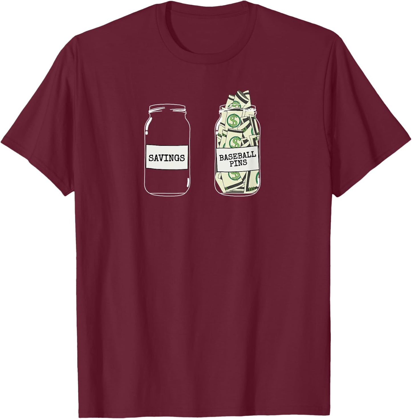 Baseball Trading Pins Baseball Pin Collector T-Shirt - T-Shirt | Maroon