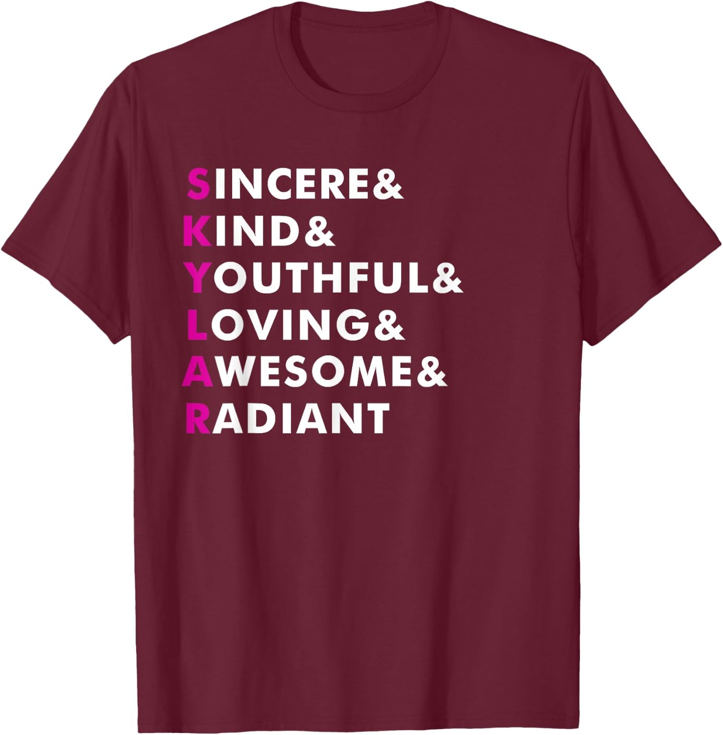 Skylar Name Shirt Personalized Gift T-Shirt - T-Shirt | Maroon