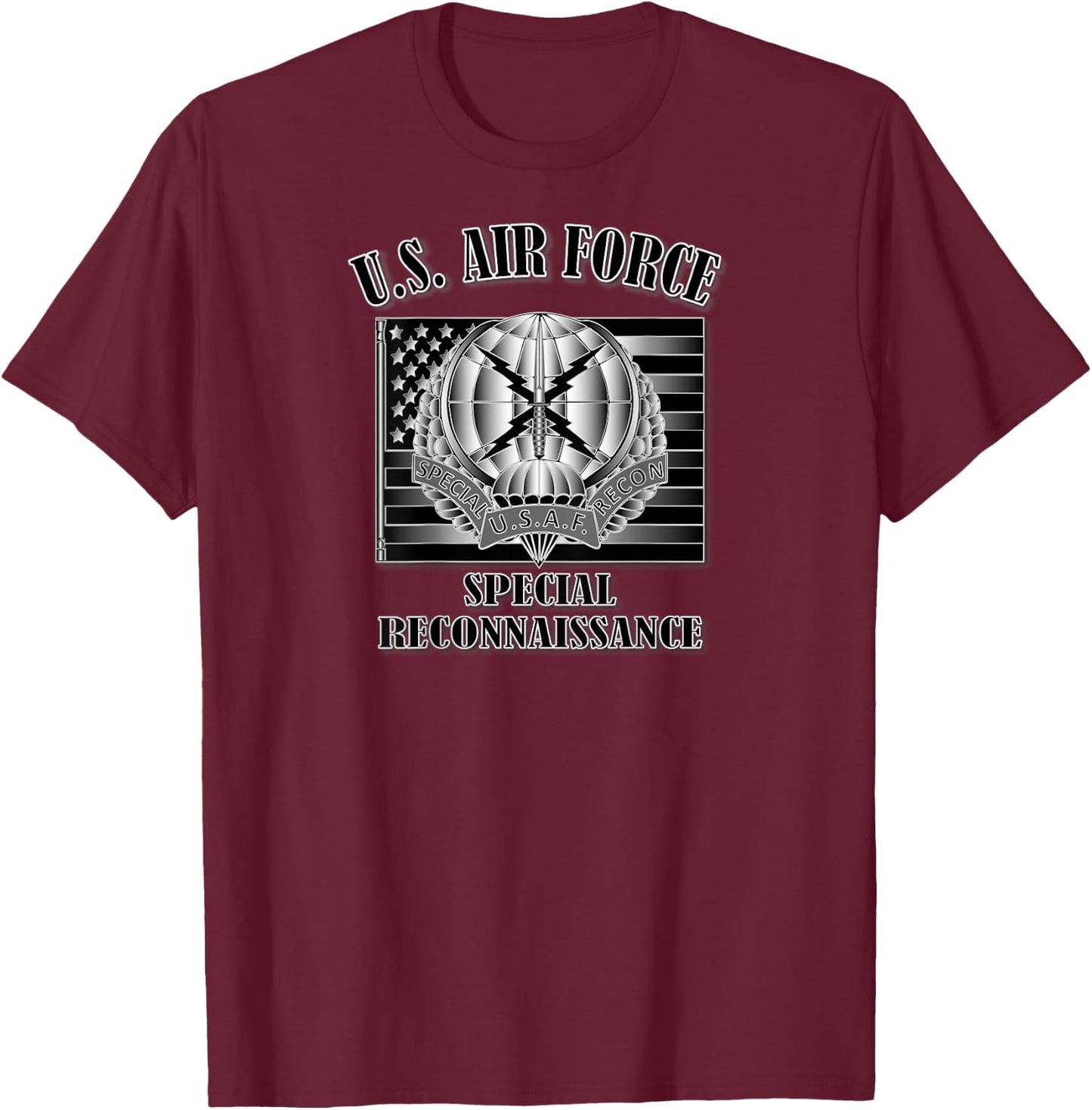 U.S. Air Force Special Reconnaissance (Back Design) T-Shirt - T-Shirt | Maroon
