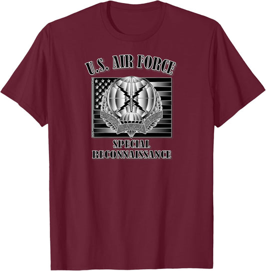 U.S. Air Force Special Reconnaissance (Back Design) T-Shirt - T-Shirt | Maroon