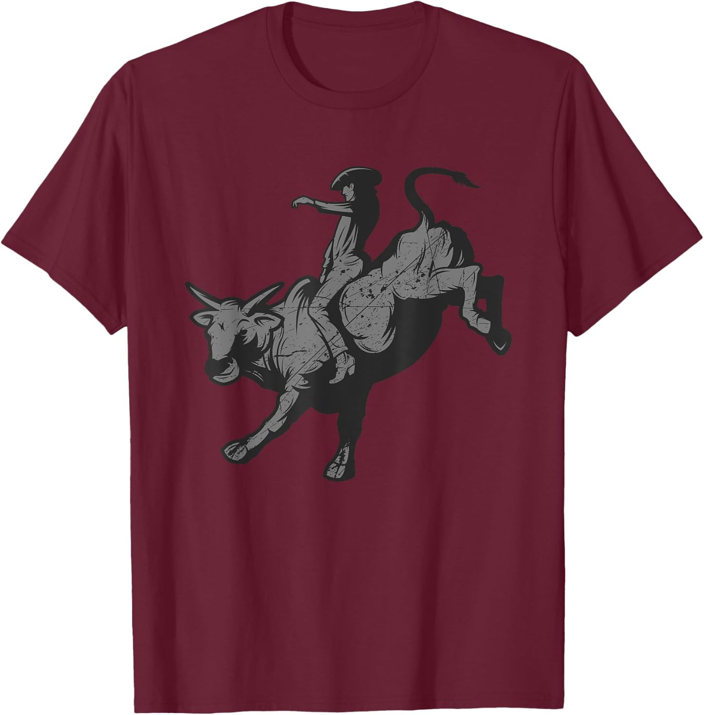 Funny Professional Bull Riding Rodeo Rider Cowboy Men Gift T-Shirt - T-Shirt | Maroon