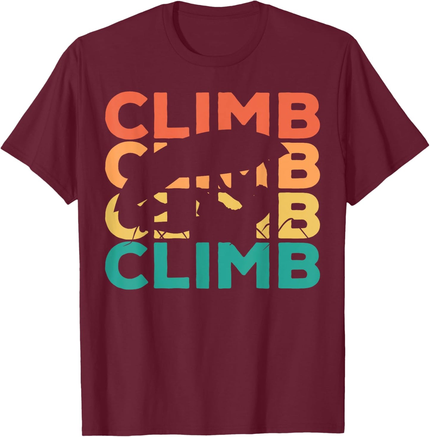 Retro Vintage Climbing Gift Climbers T-Shirt - T-Shirt | Maroon