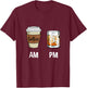 AM Coffee PM Bourbon T-Shirt - T-Shirt | Maroon