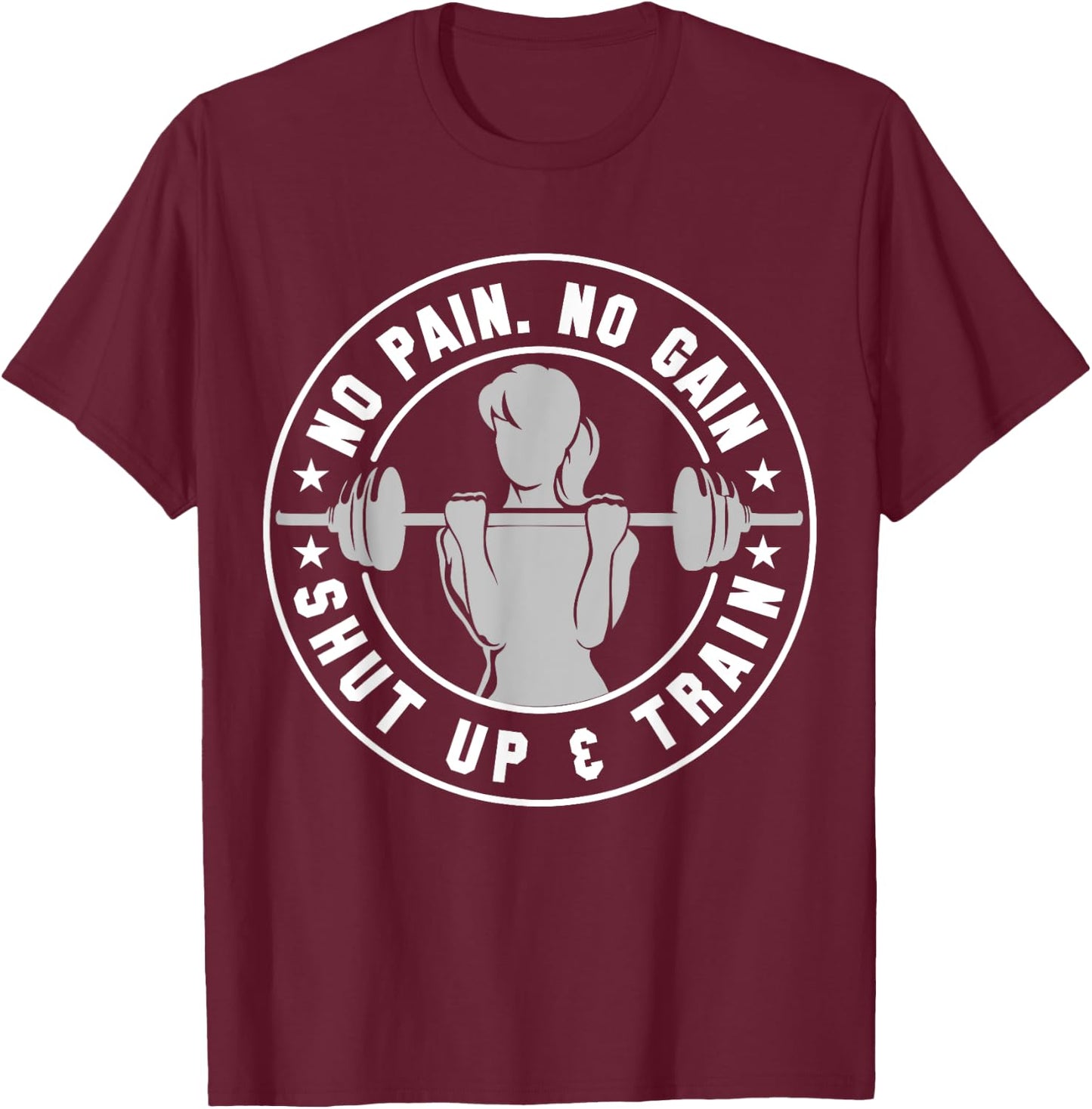 No Pain No Gain Women Workout Gym Cool Fitness Lover Gift T-Shirt - T-Shirt | Maroon
