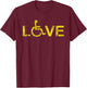Handicap Wheelchair Love T-Shirt - T-Shirt | Maroon