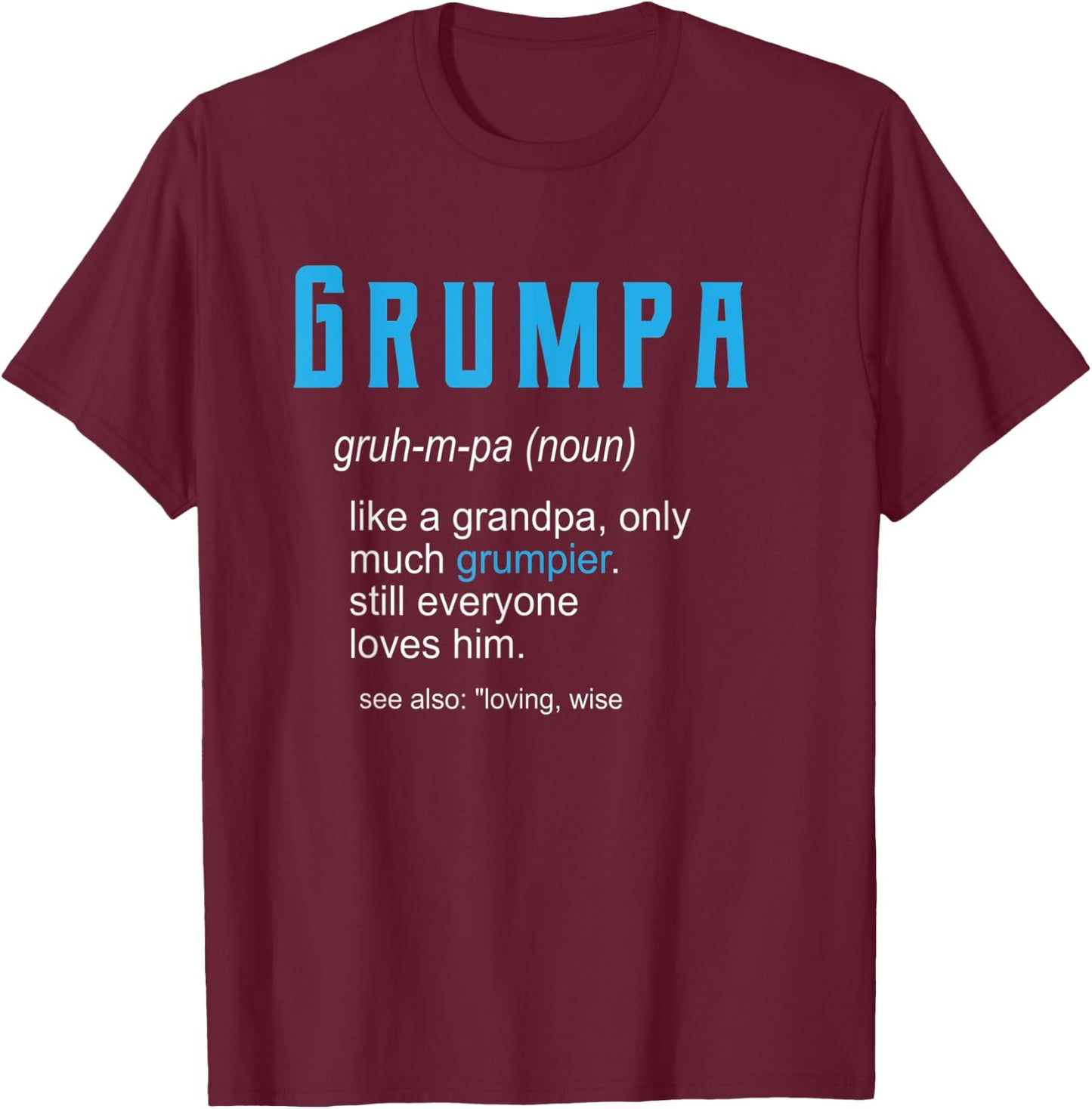 Pops Christmas Shirt for Grandpa, Funny Grumpa Definition T-Shirt - T-Shirt | Maroon