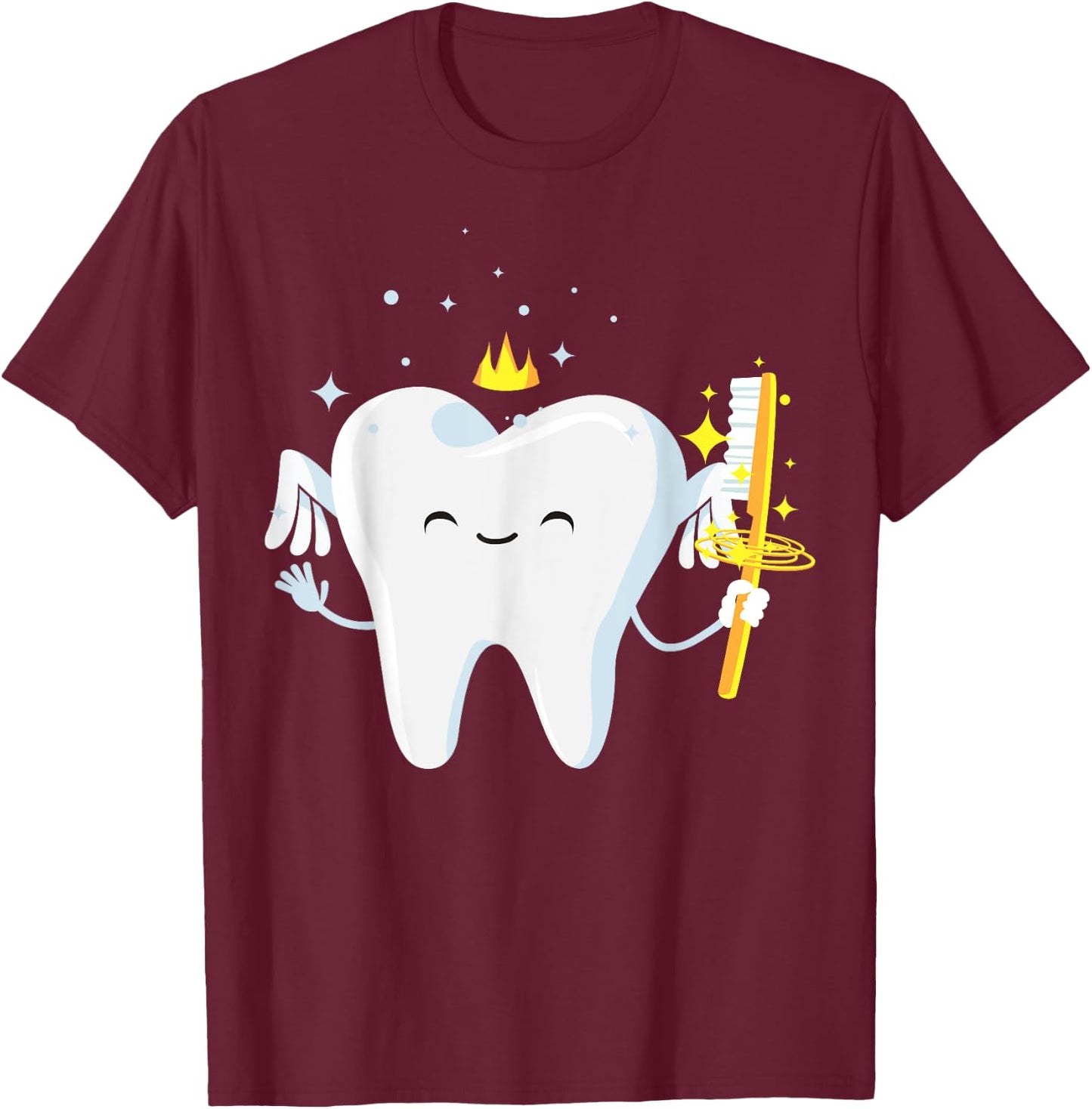 Cute Tooth Fairy Gift | Funny Dental Hygienist Fantasy Folk T-Shirt - T-Shirt | Maroon