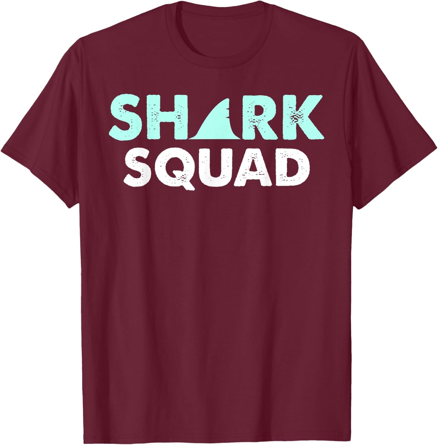 Shark Squad Shark Fin Shark Lover Gift T-Shirt - T-Shirt | Maroon