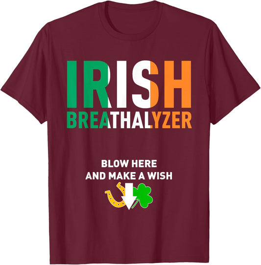 Irish Breathalyser St. Patrick's Day Drink T-Shirt - T-Shirt | Maroon