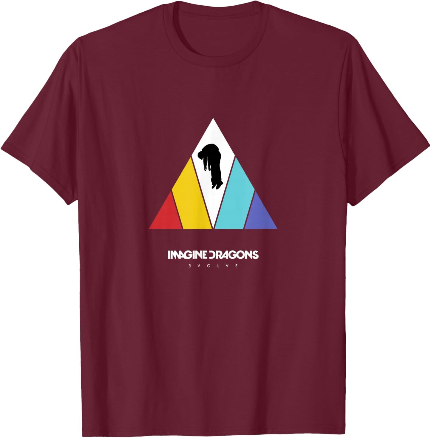 Imagine Dragons Triangle Logo Black T-Shirt - T-Shirt | Maroon