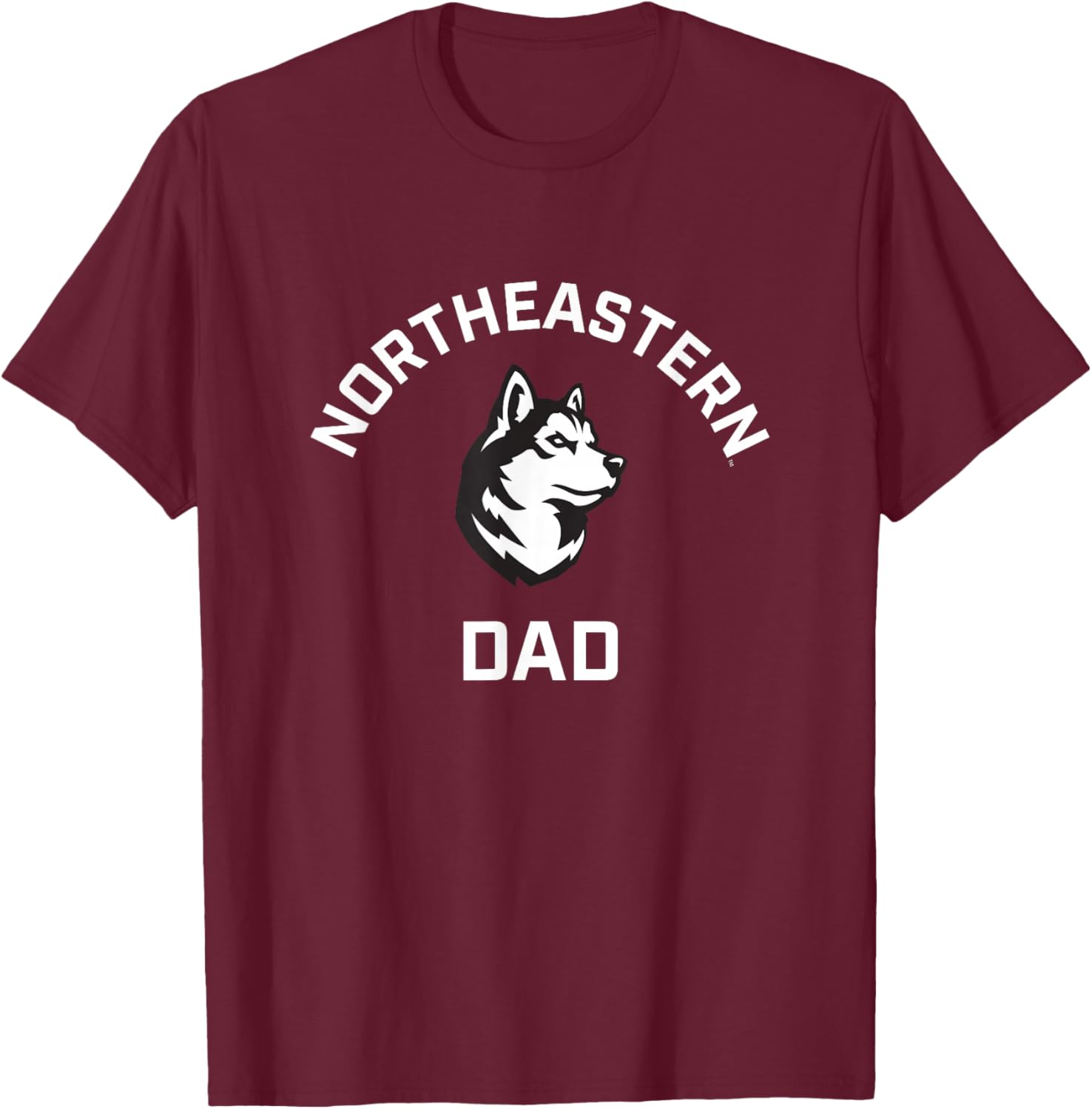 Campus Lab Northeastern University NEU Huskies Arched Dad , Small, Black T-Shirt - T-Shirt | Maroon