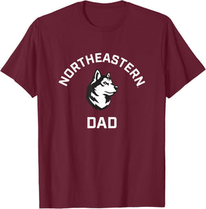 Campus Lab Northeastern University NEU Huskies Arched Dad , Small, Black T-Shirt - T-Shirt | Maroon
