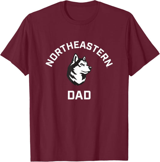 Campus Lab Northeastern University NEU Huskies Arched Dad , Small, Black T-Shirt - T-Shirt | Maroon