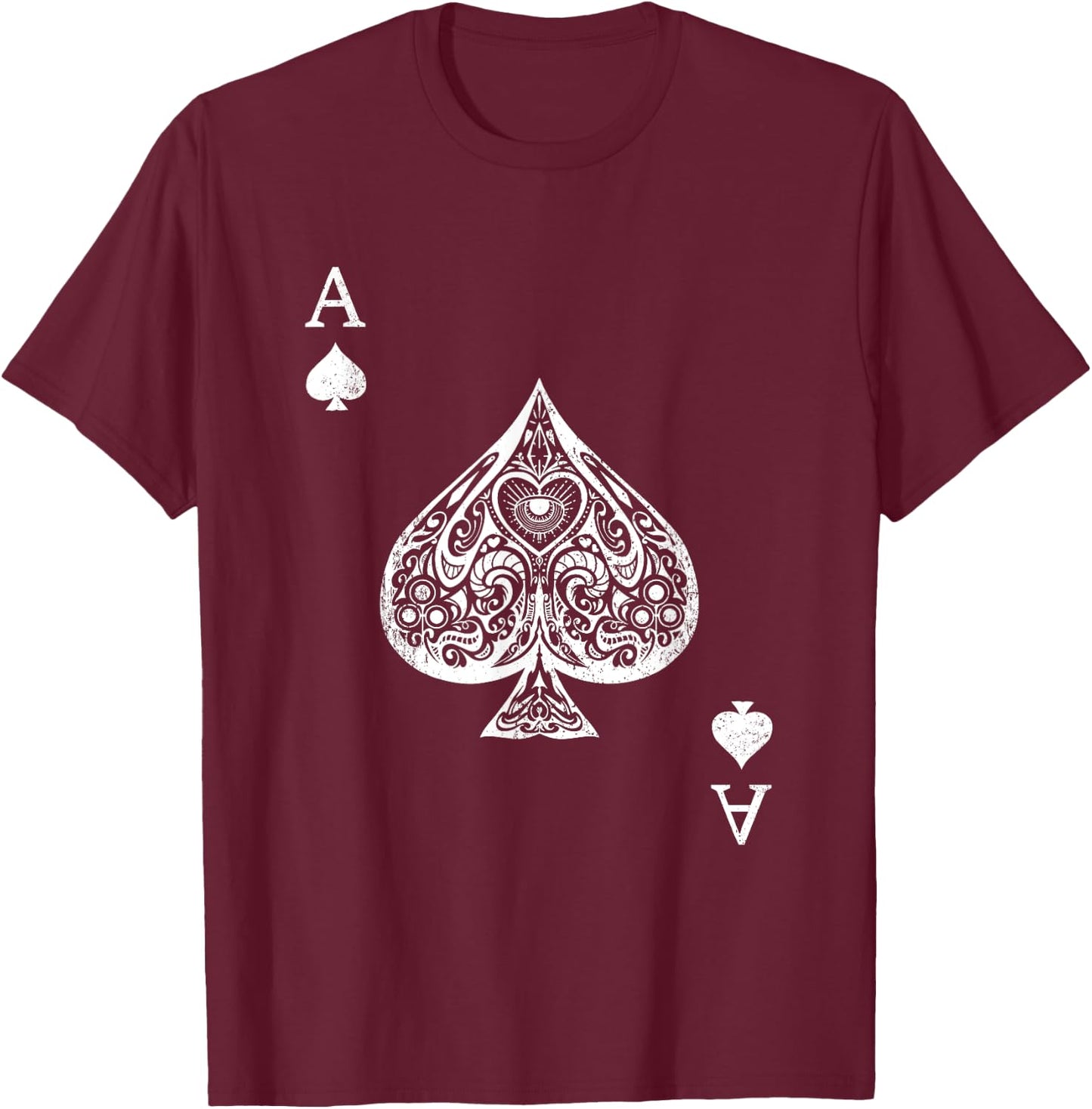 Ace of Spades Costume - Playing Card Costume Ace Spade T-Shirt - T-Shirt | Maroon