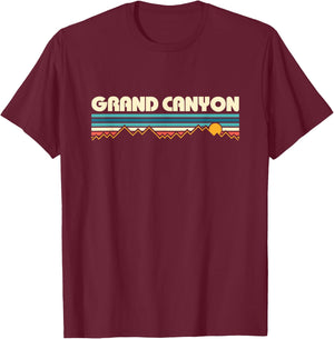 Grand Canyon Retro 80s Sunset T-Shirt - T-Shirt | Maroon
