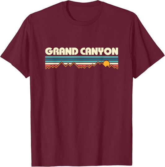 Grand Canyon Retro 80s Sunset T-Shirt - T-Shirt | Maroon