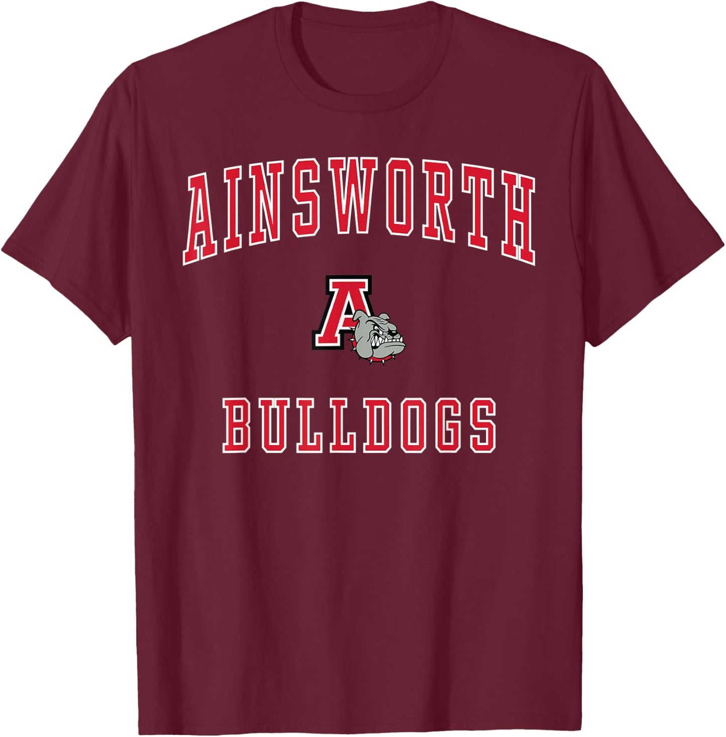 Ainsworth High School Bulldogs T-Shirt - T-Shirt | Maroon
