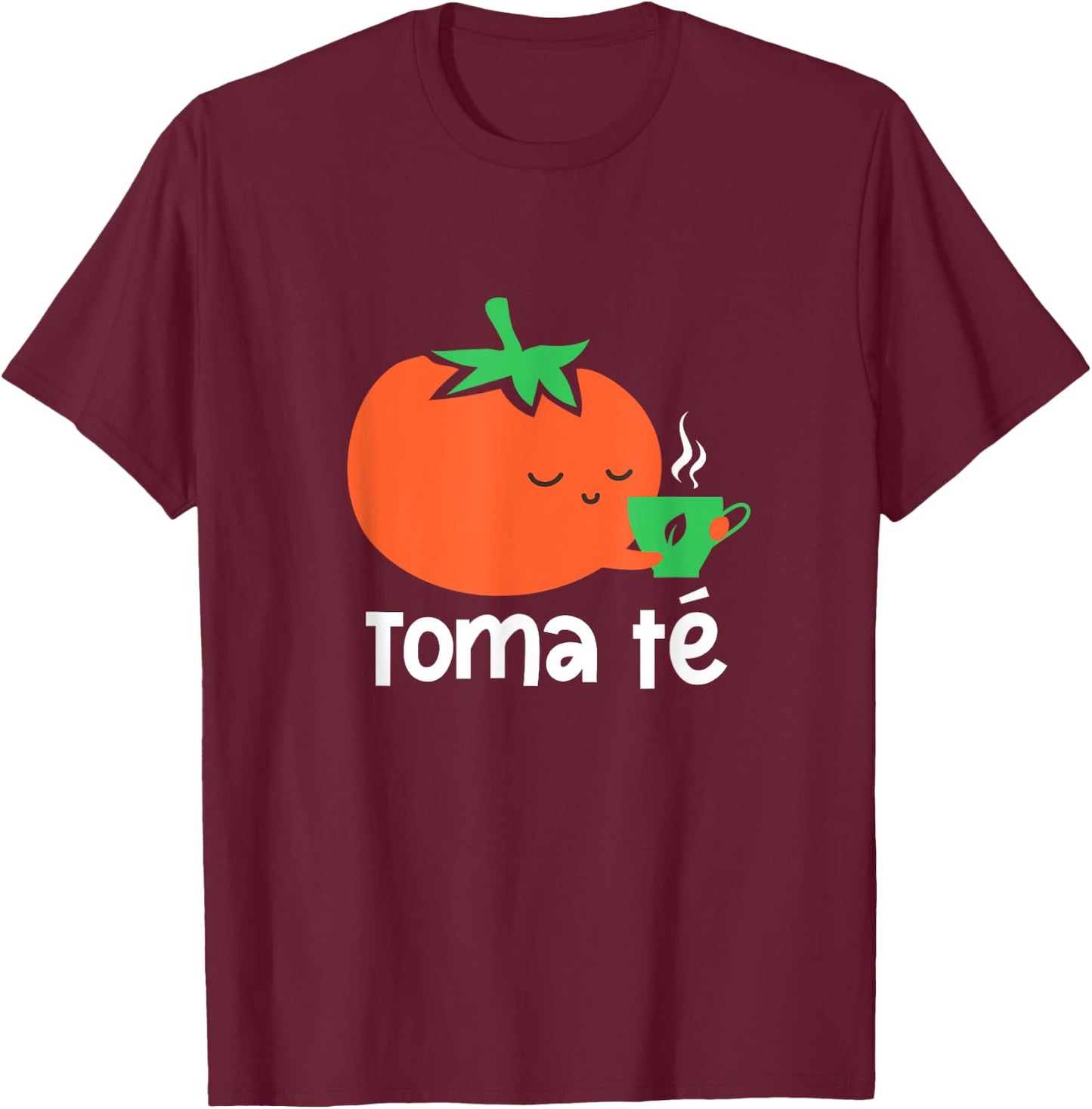 Tomato Funny Toma Te Tomato Lover Coffee Drinking Kawaii T-Shirt - T-Shirt | Maroon