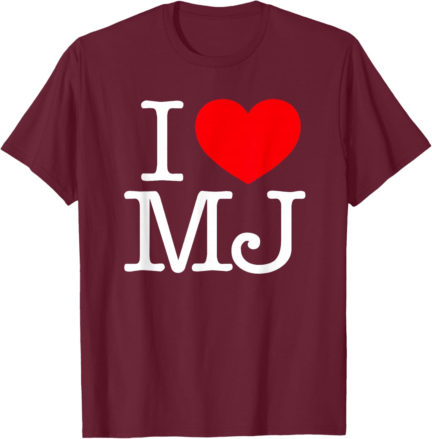 I Love (Heart) MJ T-Shirt - T-Shirt | Maroon