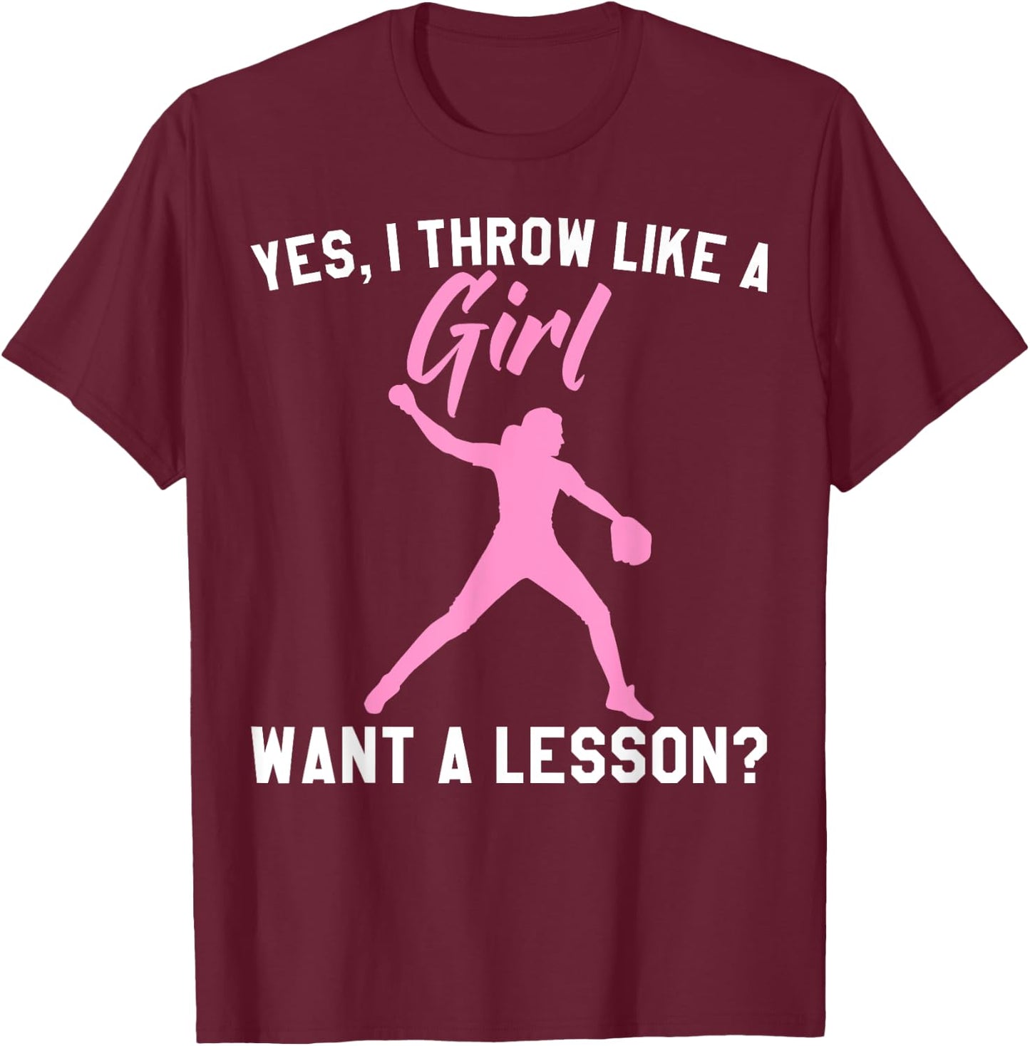 Funny Softball Art For Girls Women Softball Player Softball T-Shirt - T-Shirt | Maroon