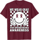 In May We Wear Gray Groovy Smile Face Ependymoma Awareness T-Shirt - T-Shirt | Maroon