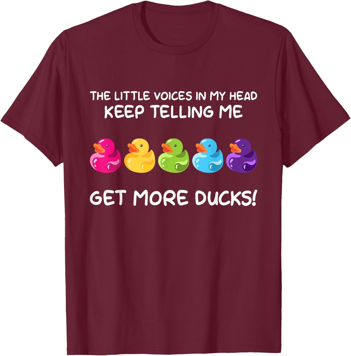 Cool Retro Yellow Rainbow Rubber Duck in 70s 80s Funny Duck T-Shirt - T-Shirt | Maroon