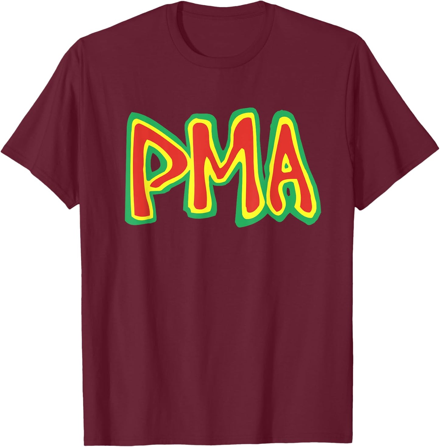 PMA - Positive Mental Attitude classic hardcore punk DC NY T-Shirt - T-Shirt | Maroon