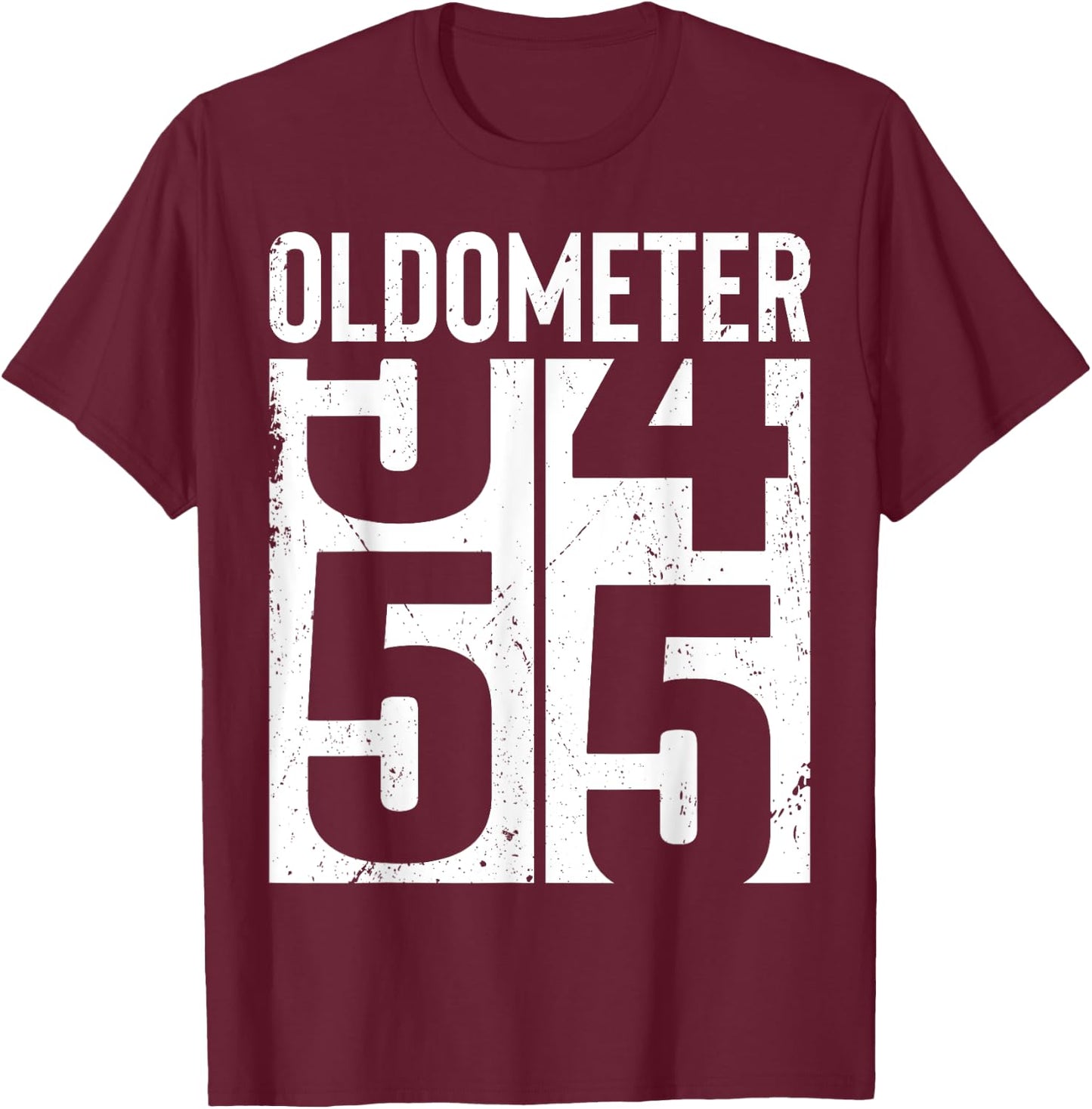Funny 55 Years Old 55th Birthday Odometer Oldometer Men T-Shirt - T-Shirt | Maroon