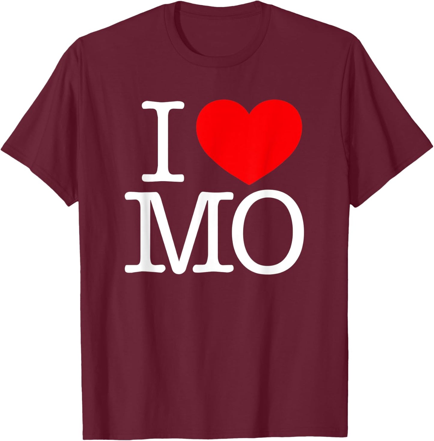 I Love (Heart) MO T-Shirt - T-Shirt | Maroon