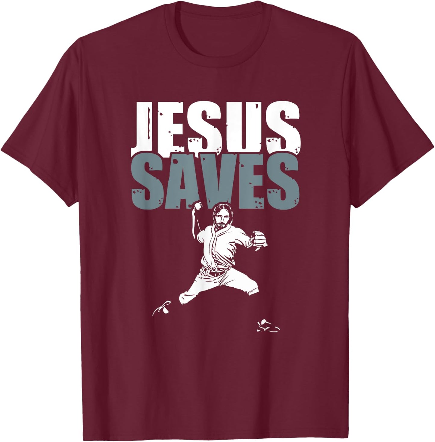 Jesus Saved - Religious Christian Baseball Gift T-Shirt - T-Shirt | Maroon